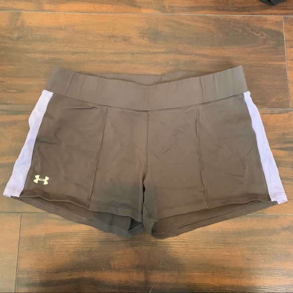 Under Armour Gray & Light Purple Athletic Shorts - Picture 1 of 6
